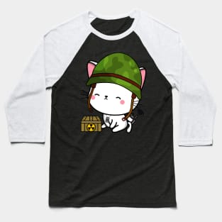 Cute angora cat is a military pet Baseball T-Shirt